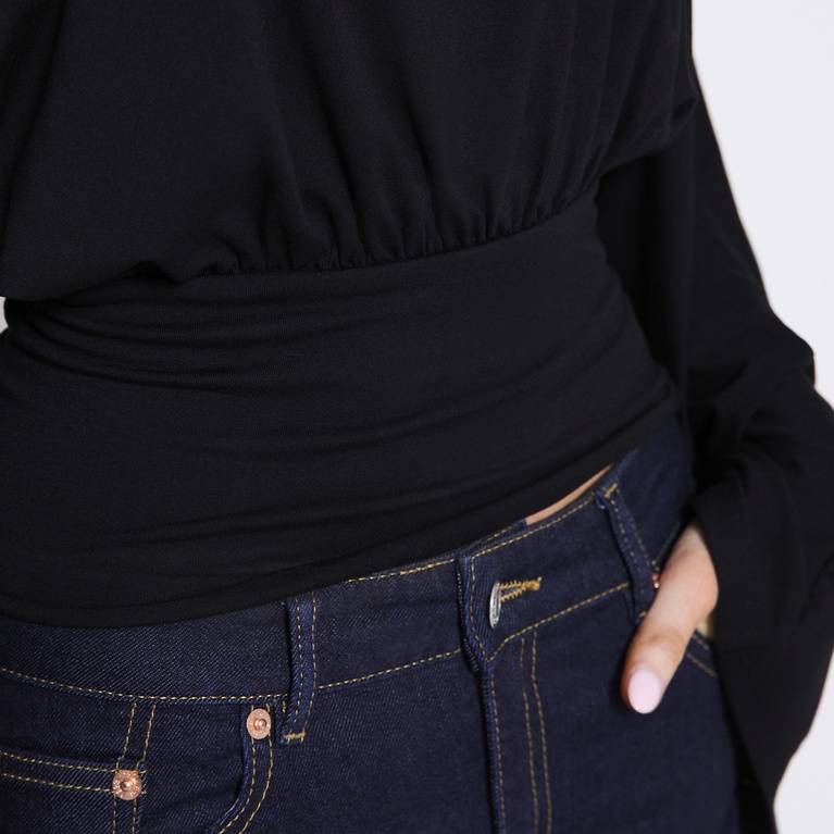 Balloon-waist long sleeve top "Loreen"